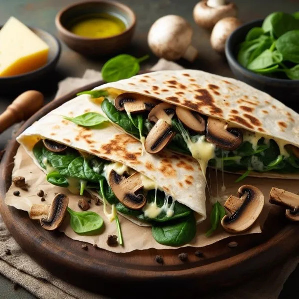 5. Mushroom and Spinach Quesadillas